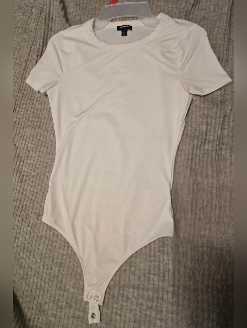 Express White Short-Sleeve Bodysuit Size XS